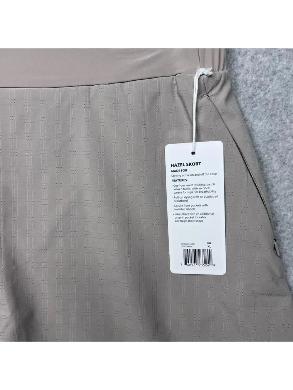 NWT Balance Collection Hazel Skort Atmosphere Taupe Athletic Tennis Golf XL